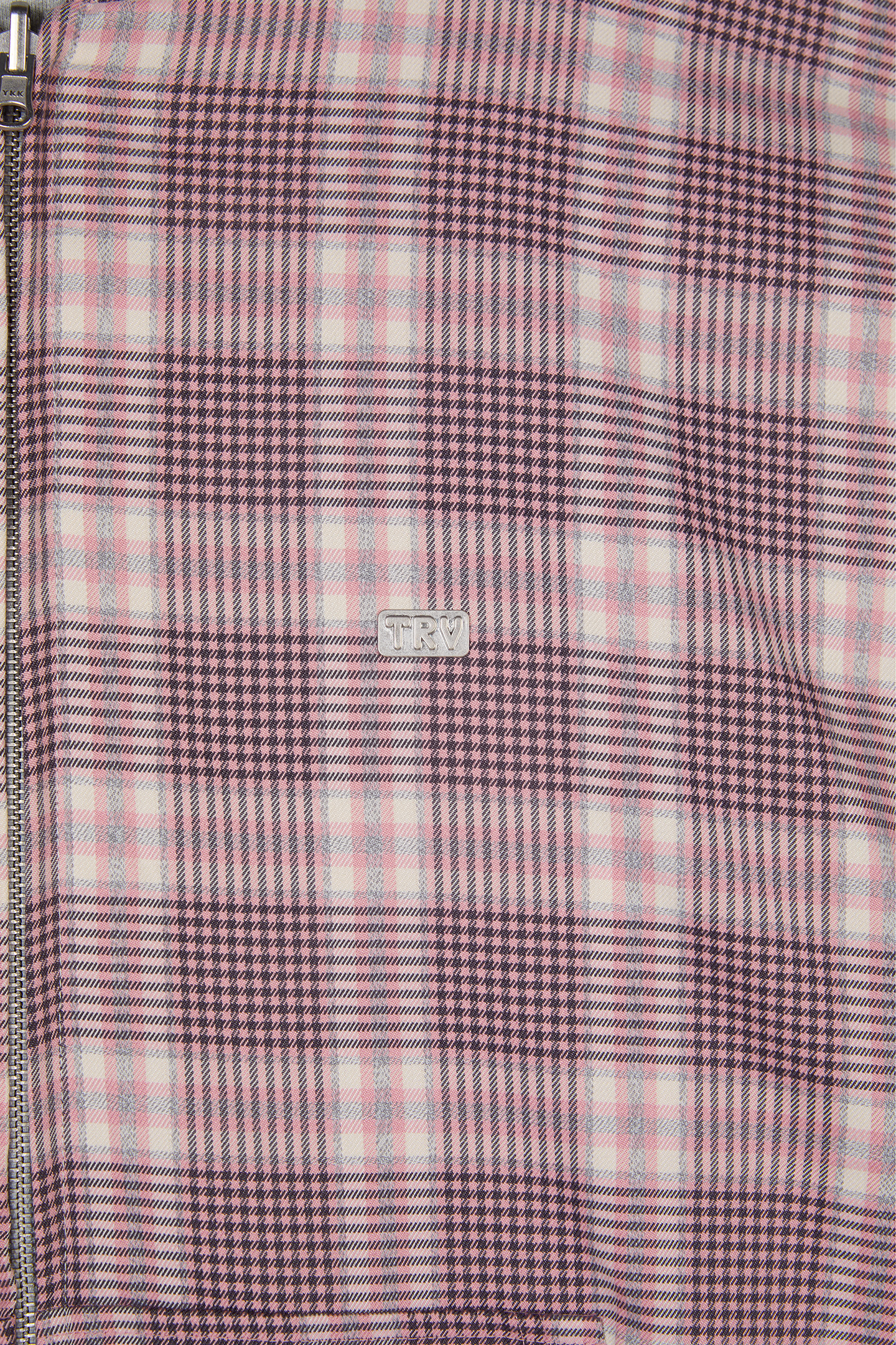 Reversible Flannel Zip-Hoodie Pink