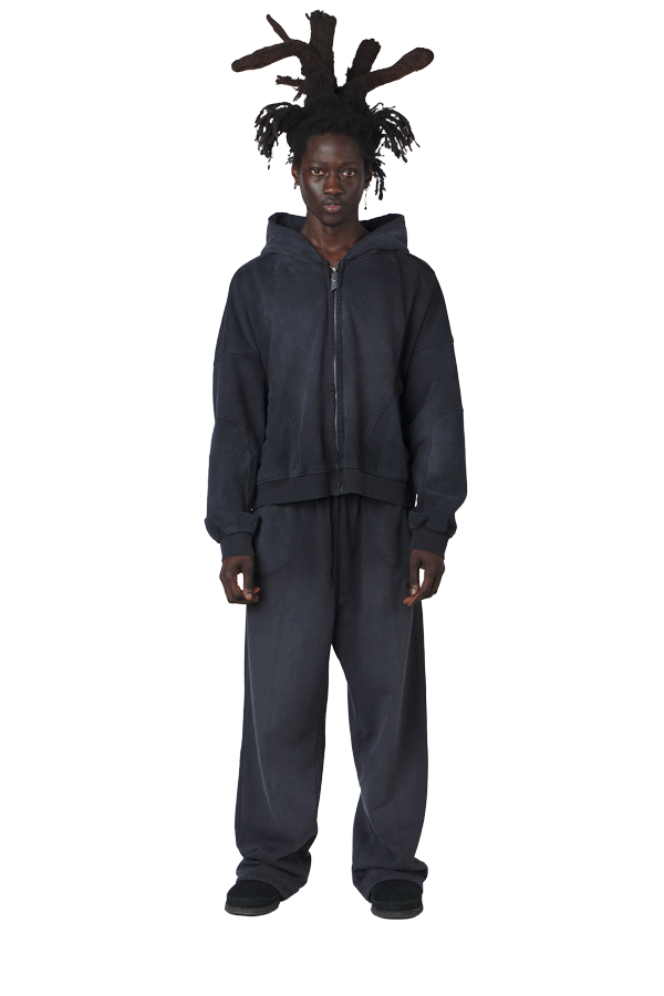 Ash Black Zip Hoodie