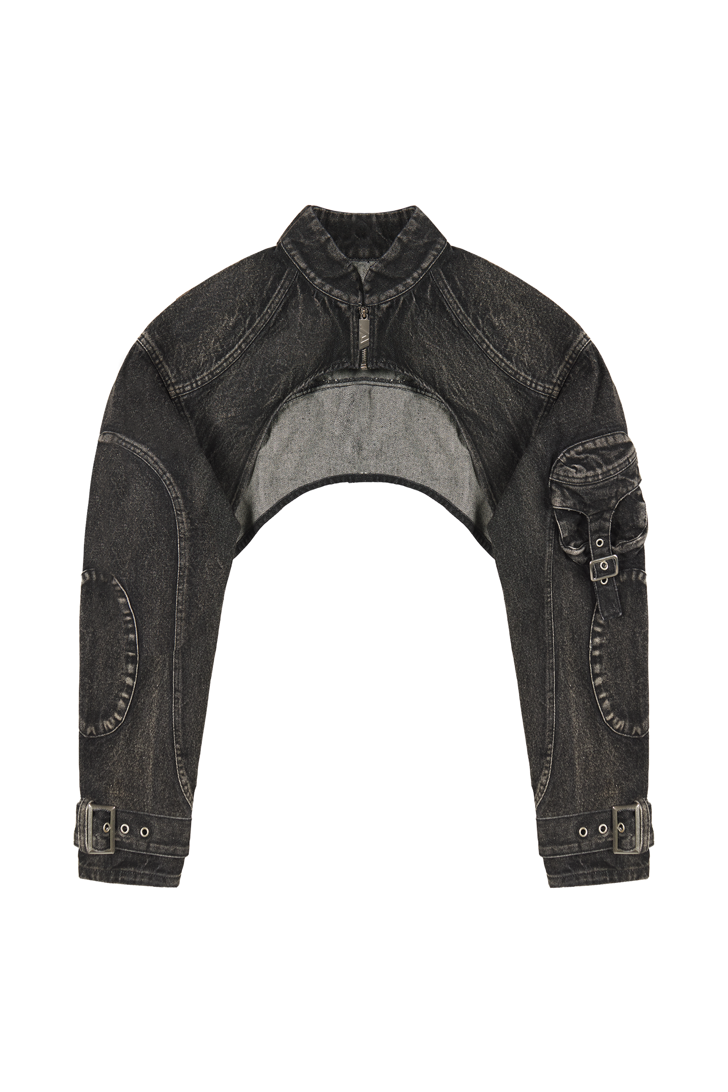 Black Cropped Denim Jacket