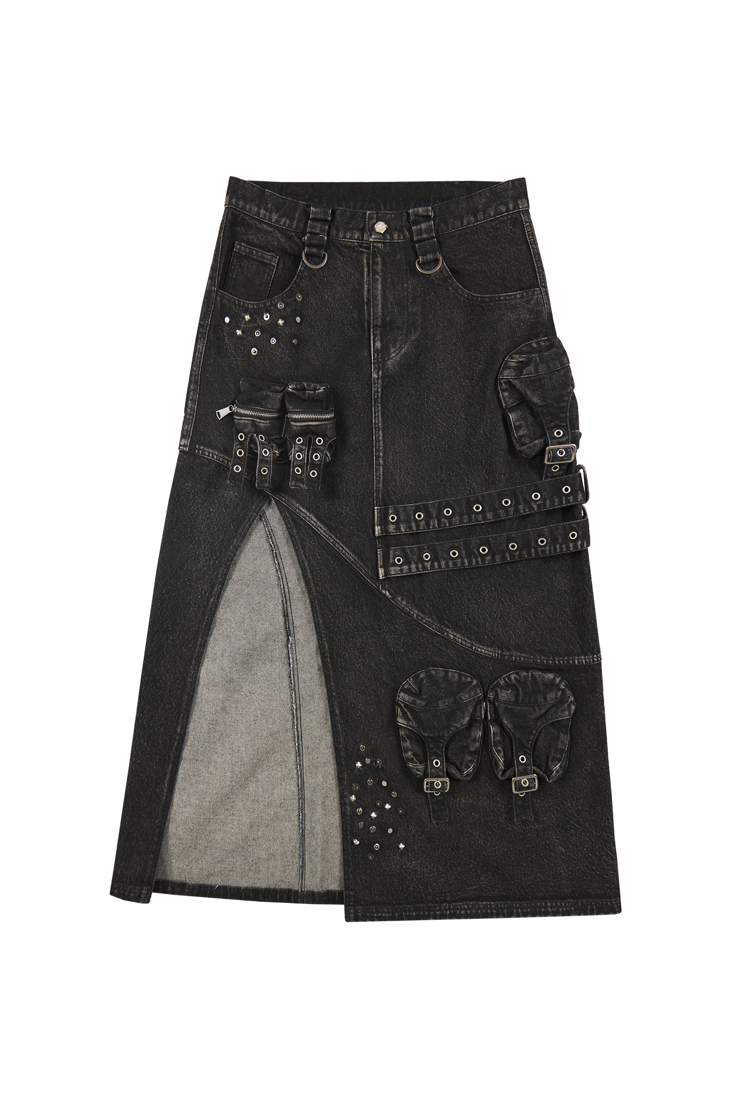 Black Denim Maxi Skirt