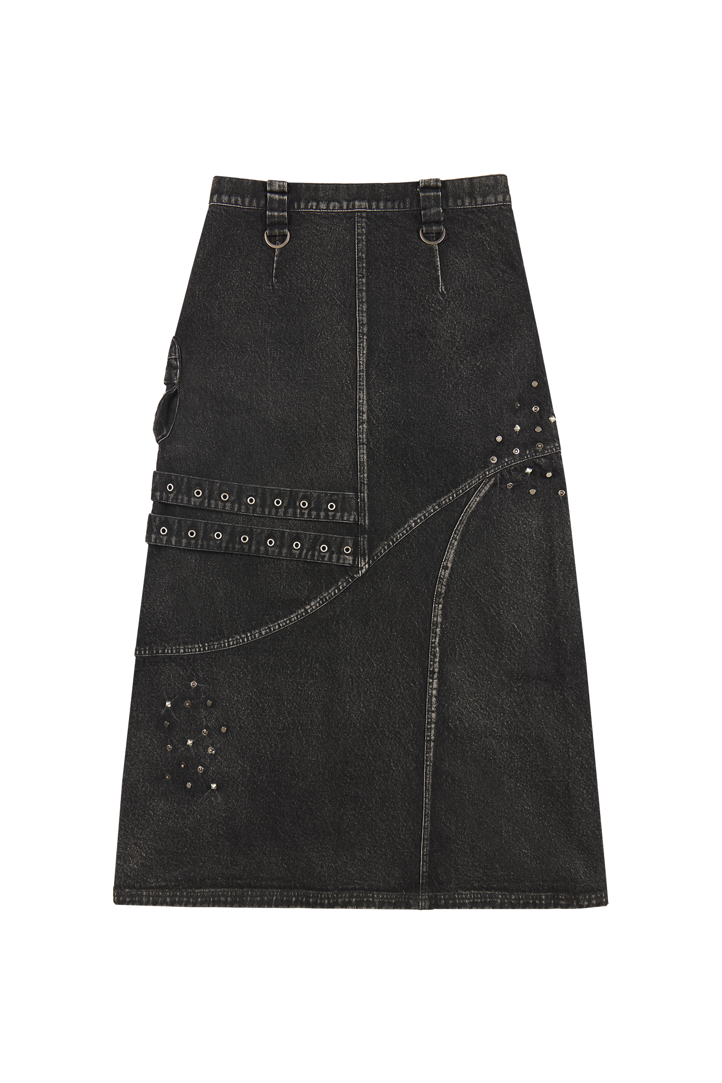 Black Denim Maxi Skirt