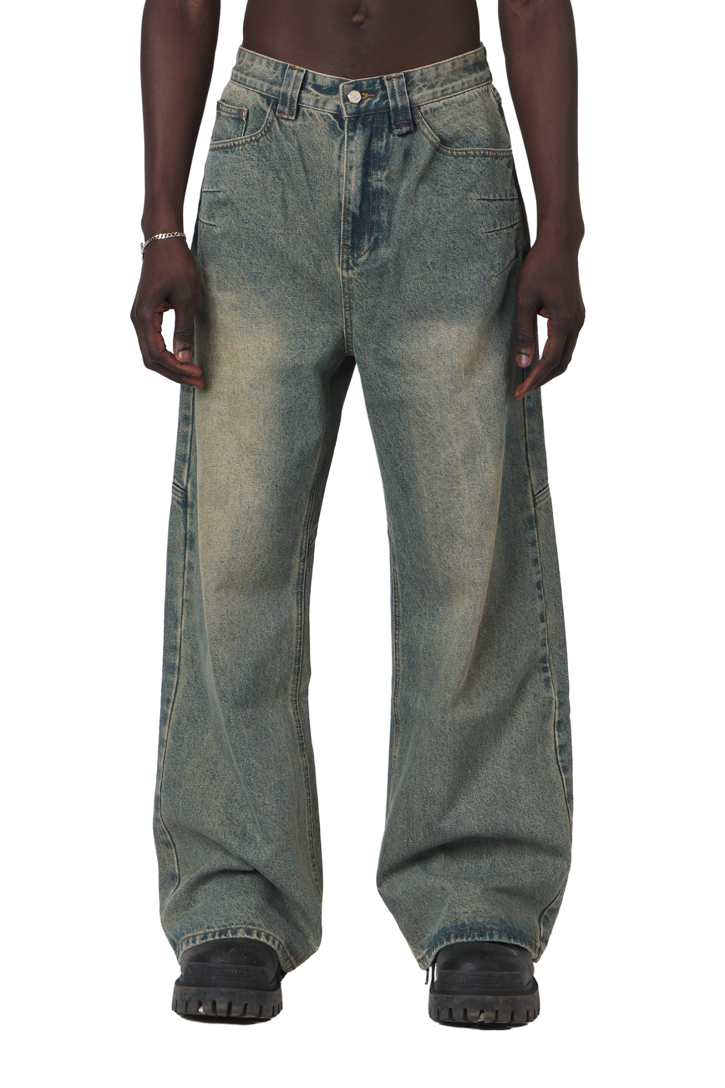 Yellow/Blue Denim Jeans