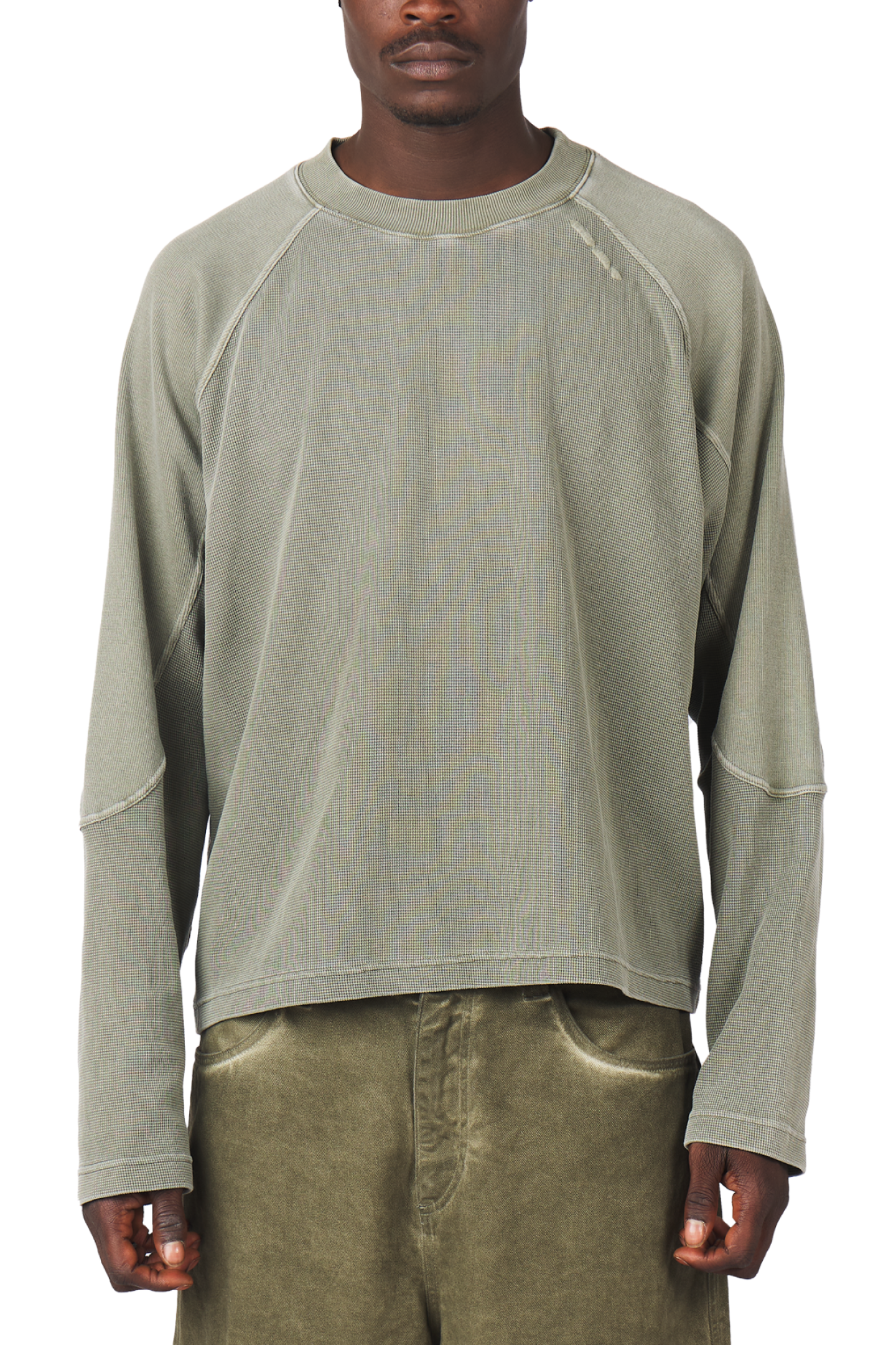 Burnt Olive Waffle Longsleeve