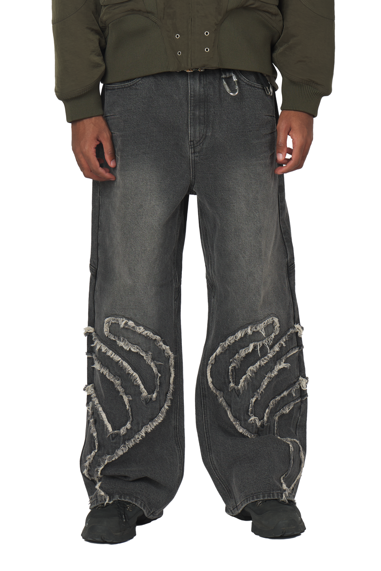 Ash Black Patched Denim Jeans