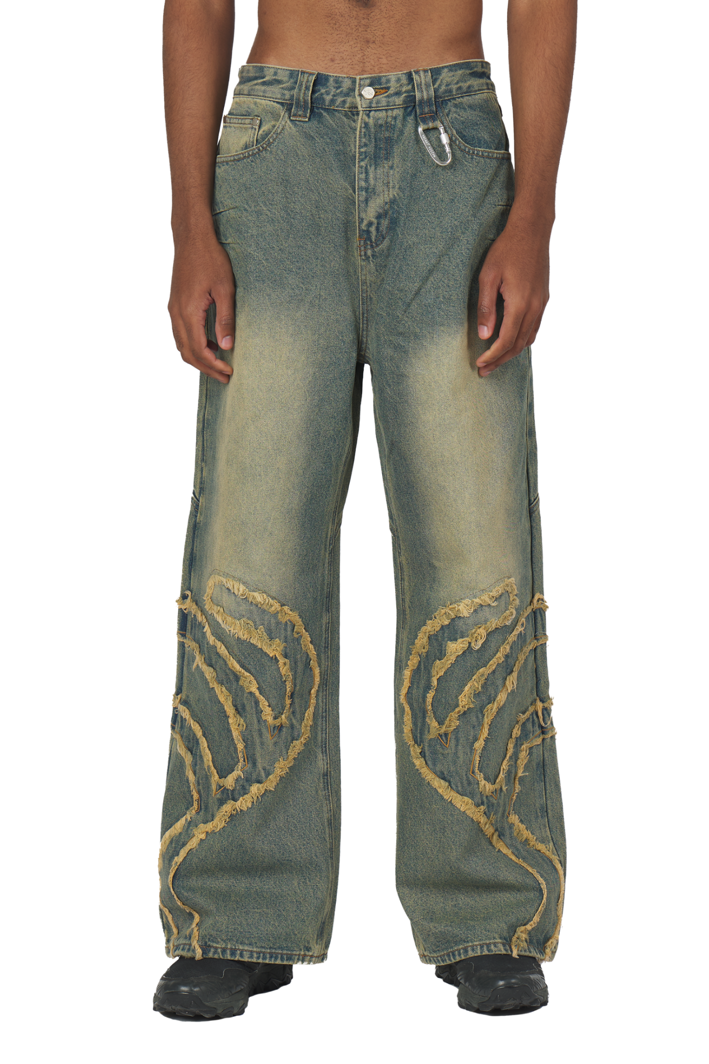 Blue Patched Denim Jeans