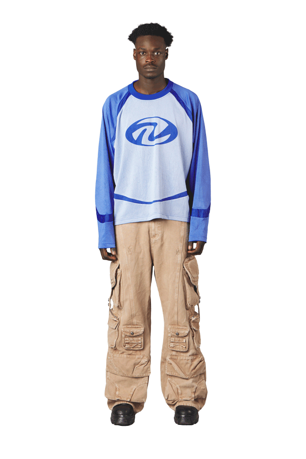 Blue Mesh Long Sleeve