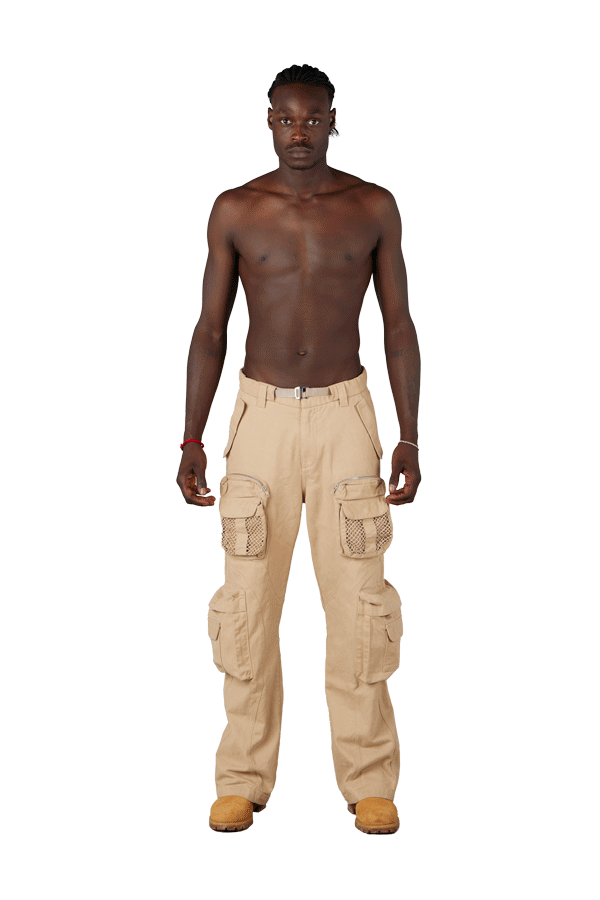 Beige Net Cargo Pants 2.0