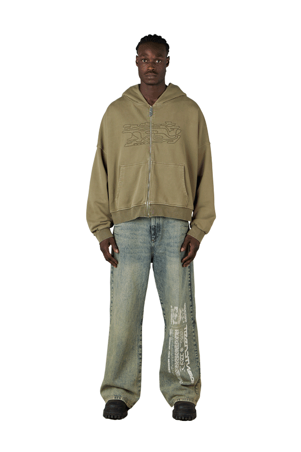 Olive Zip Hoodie