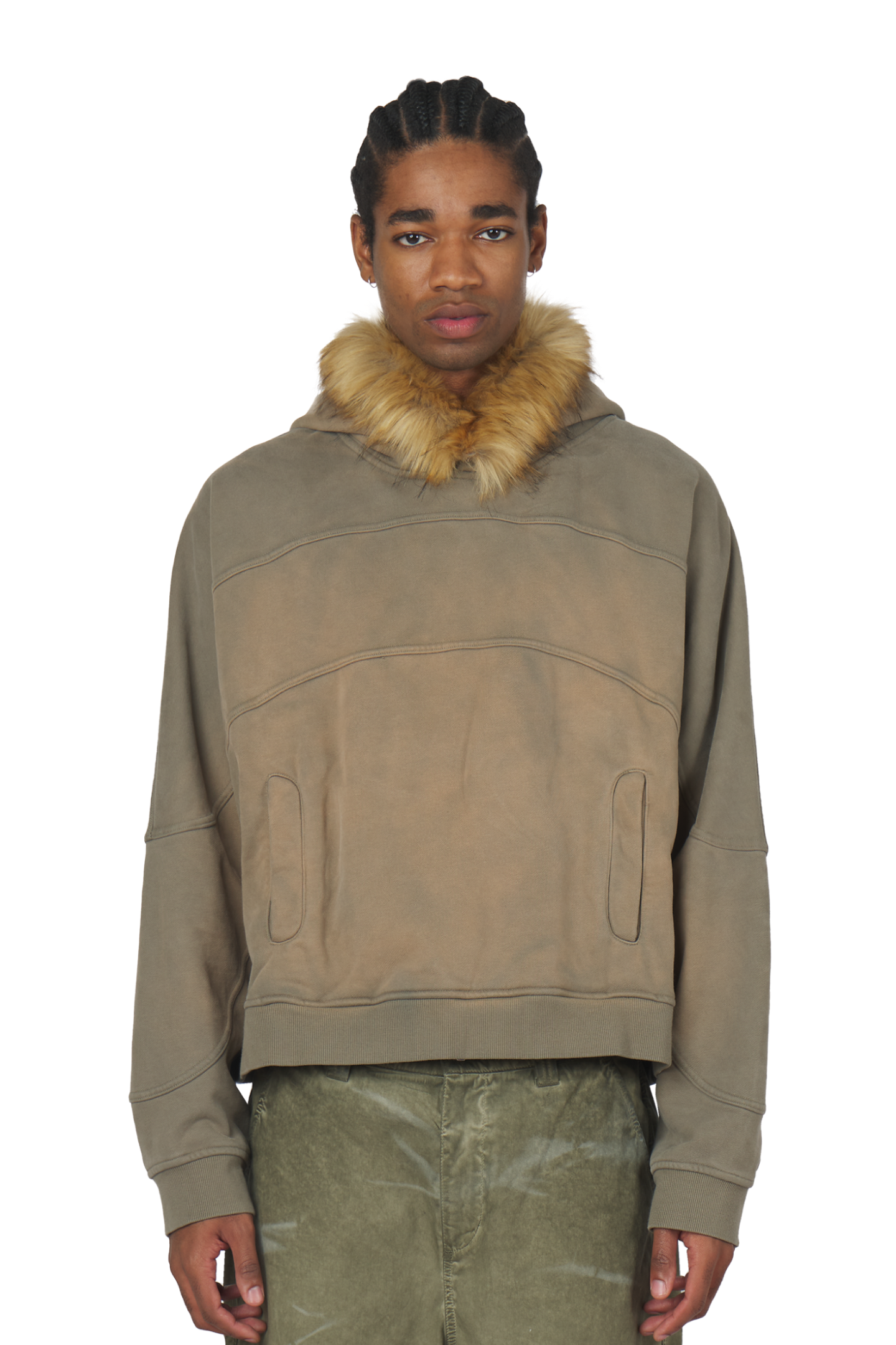 Olive Fur Hoodie