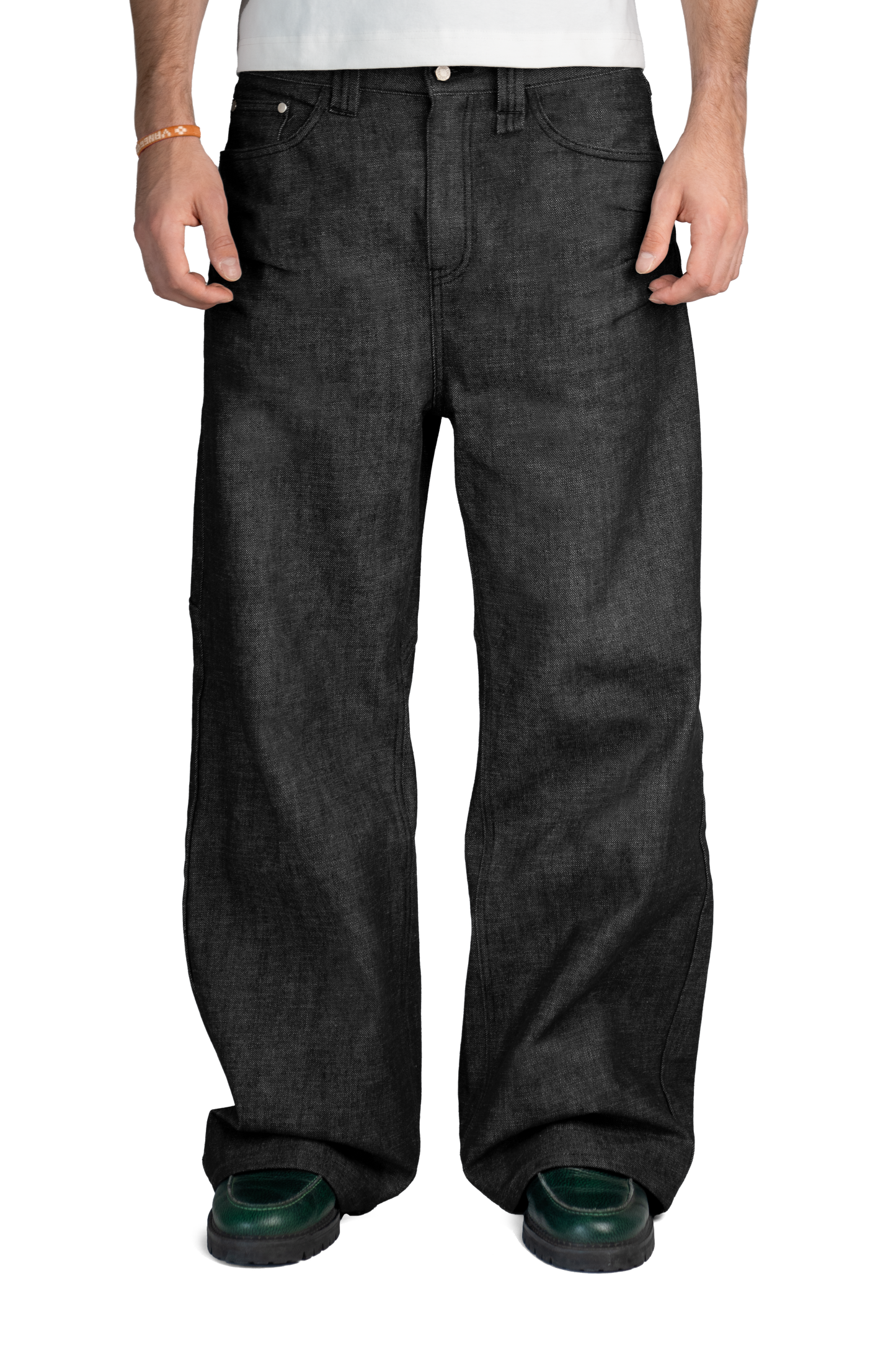 Raw Denim Jeans Black