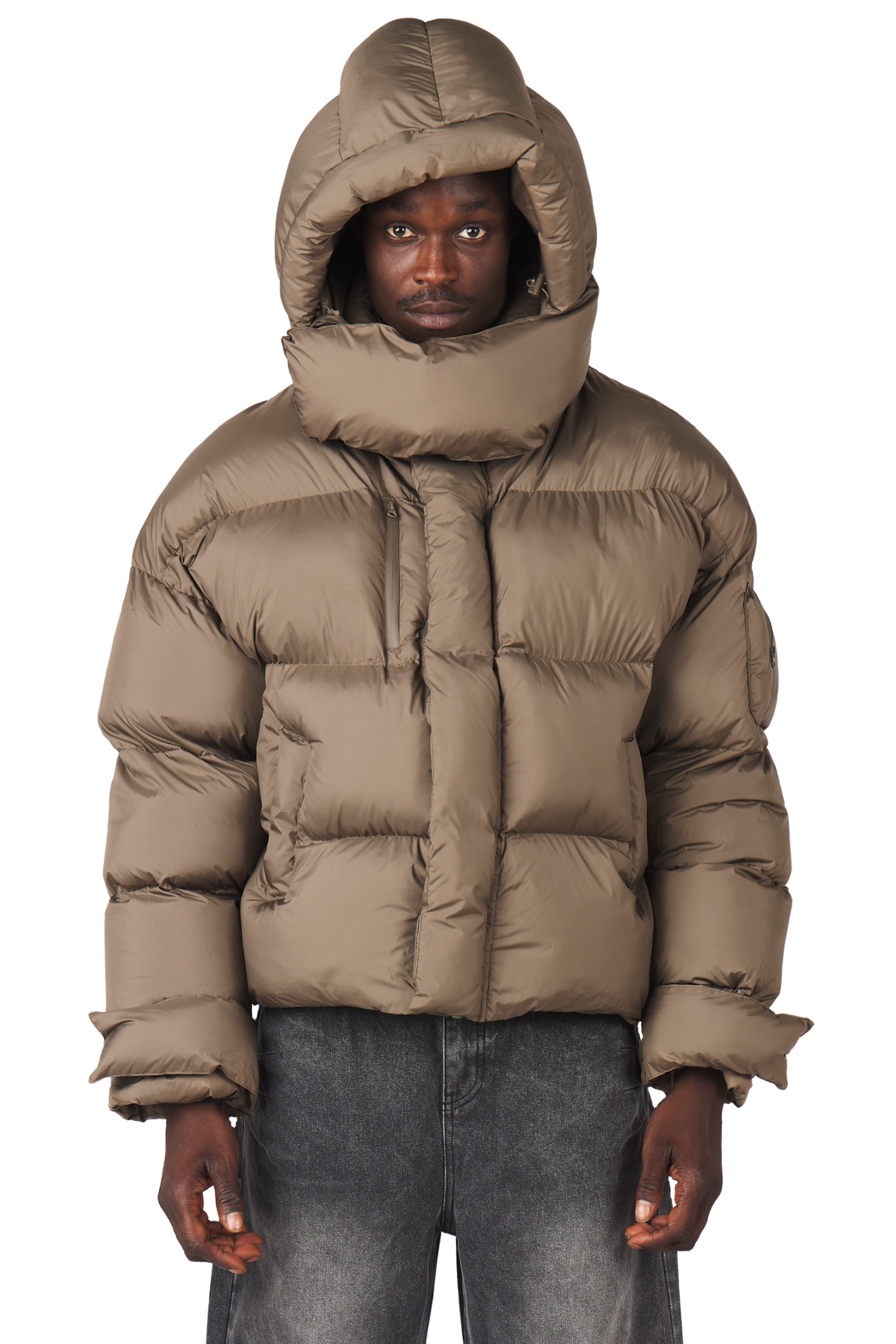 Mud Brown Puffer Jacket