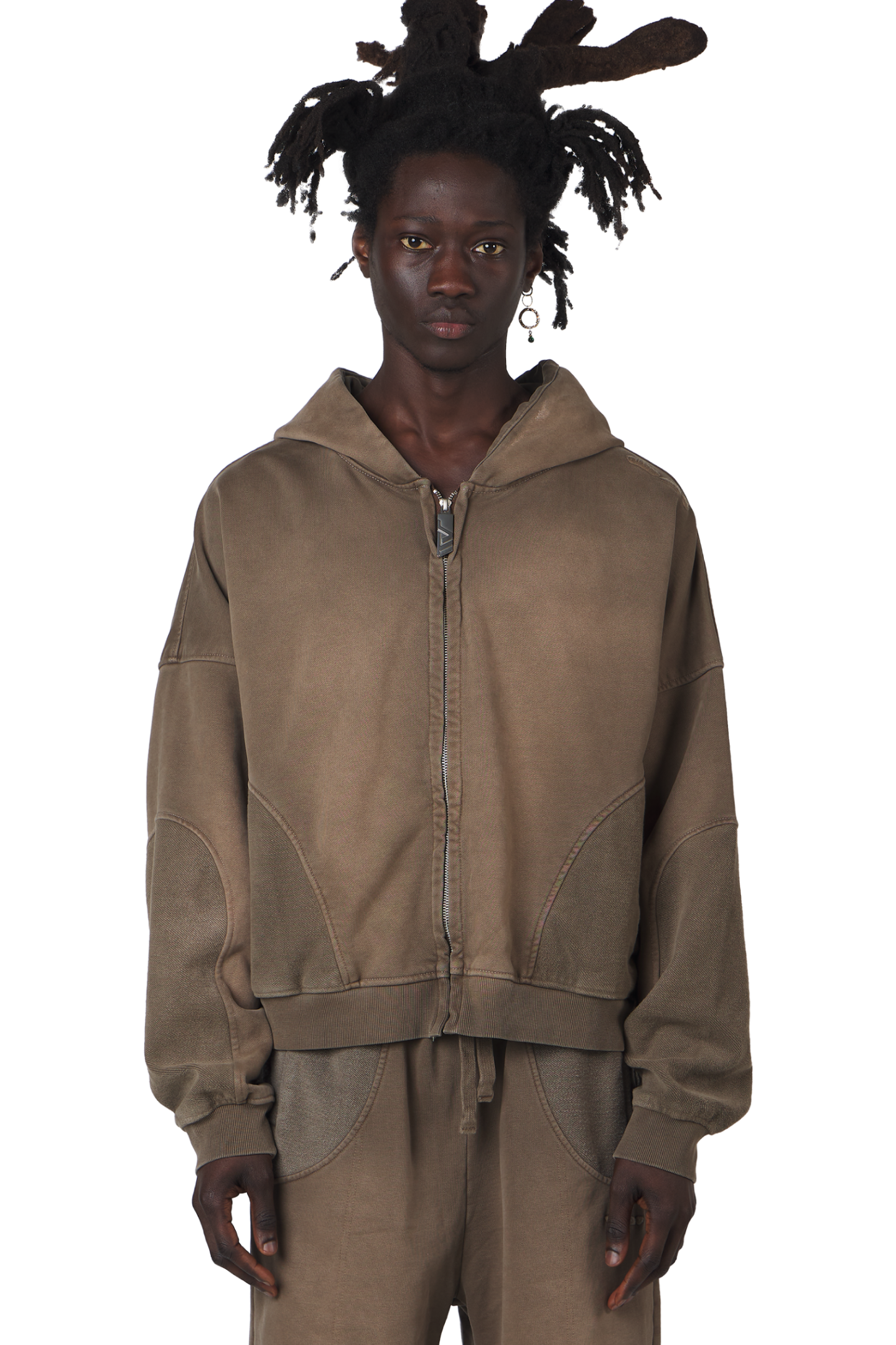 Mud Brown Zip Hoodie