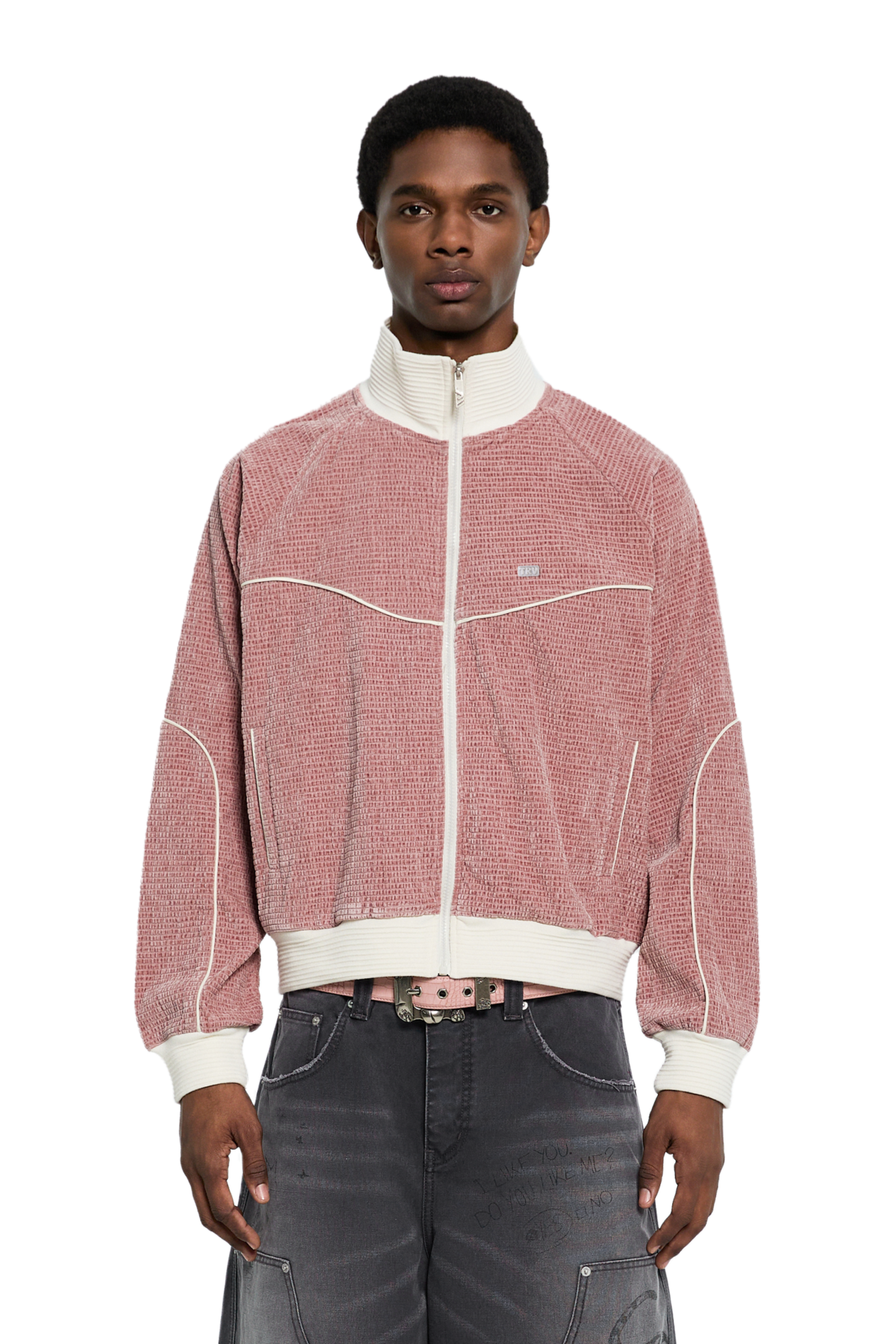 ジャケット・アウター trend vision Velour Track Jacket Pink Velour Track Jacket Pink – Trendt Vision