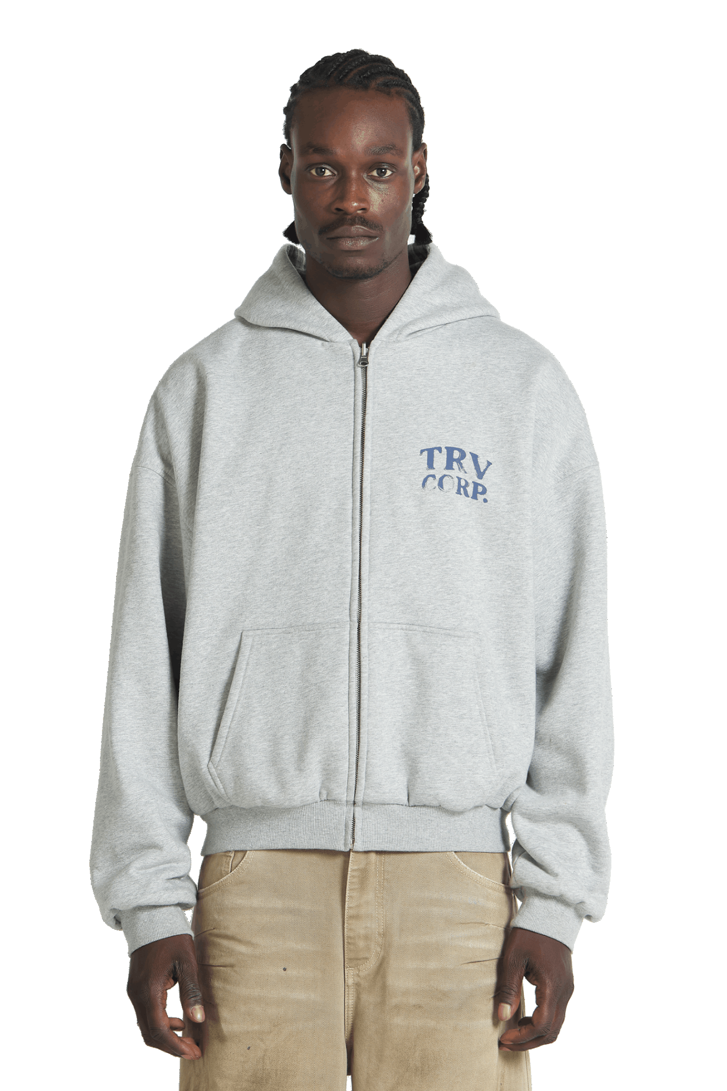 Reversible Flannel Zip-Hoodie Grey Blue – Trendt Vision Reversible Flannel Zip-Hoodie Grey Blue – Trendt Vision