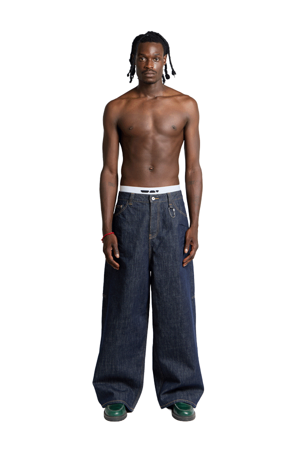 Raw Baggy Denim Jeans Blue
