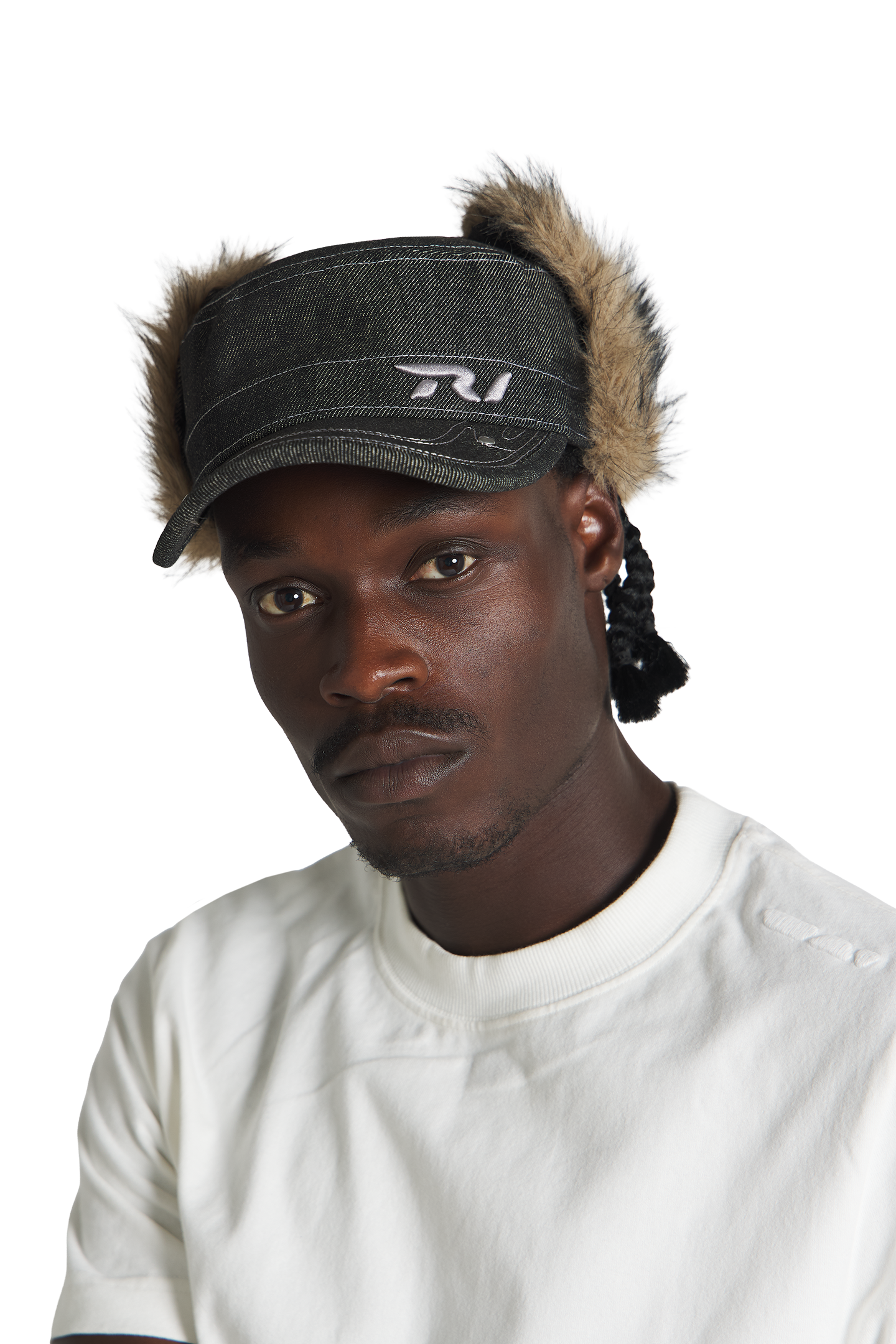 Raw Denim Fur Cap