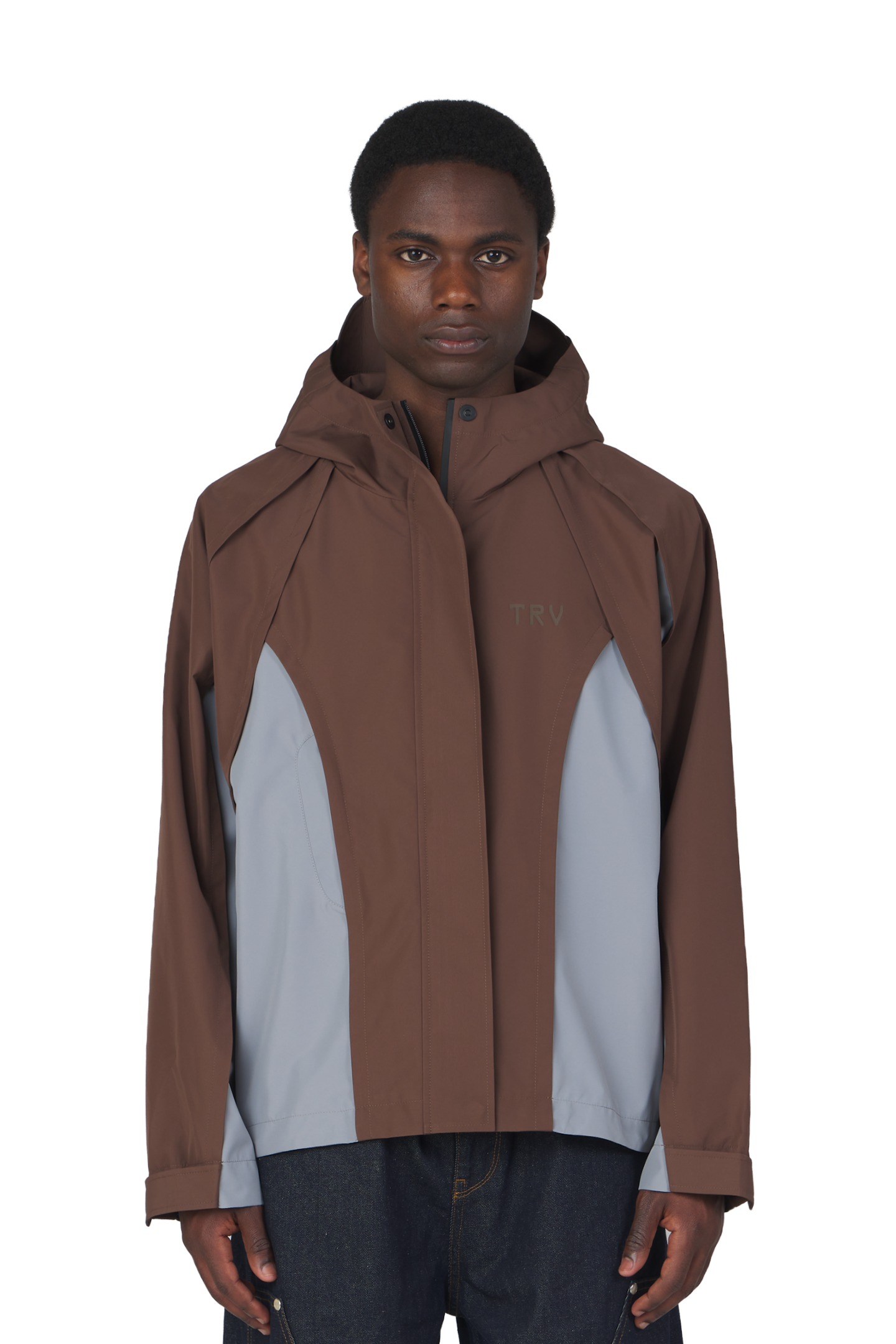 Gillie Rain Jacket Brown Blue – Trendt Vision Gillie Rain Jacket Brown Blue – Trendt Vision
