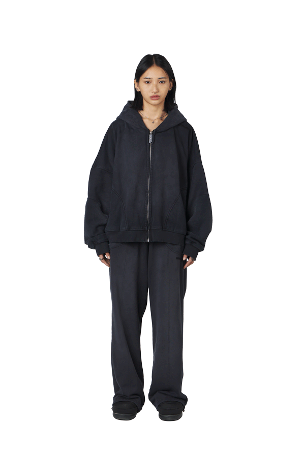 Ash Black Zip Hoodie