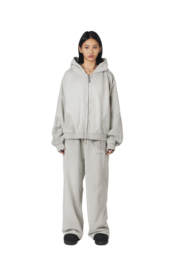 Stone Grey Zip Hoodie