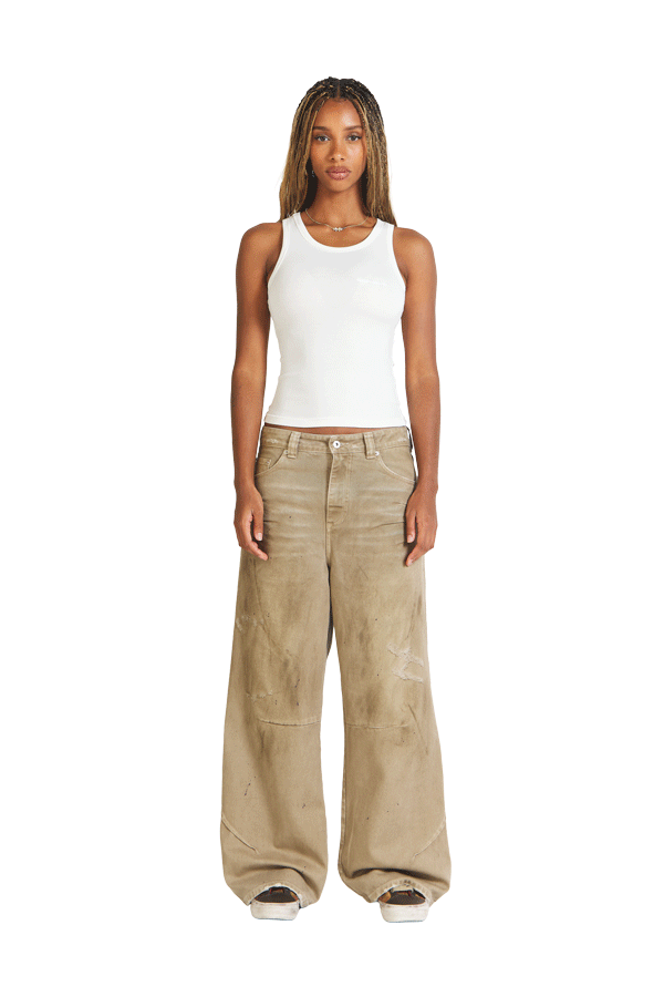 Twill Pants Beige