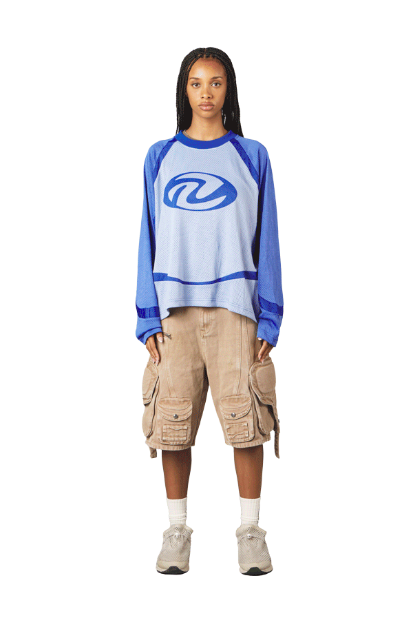 Blue Mesh Long Sleeve