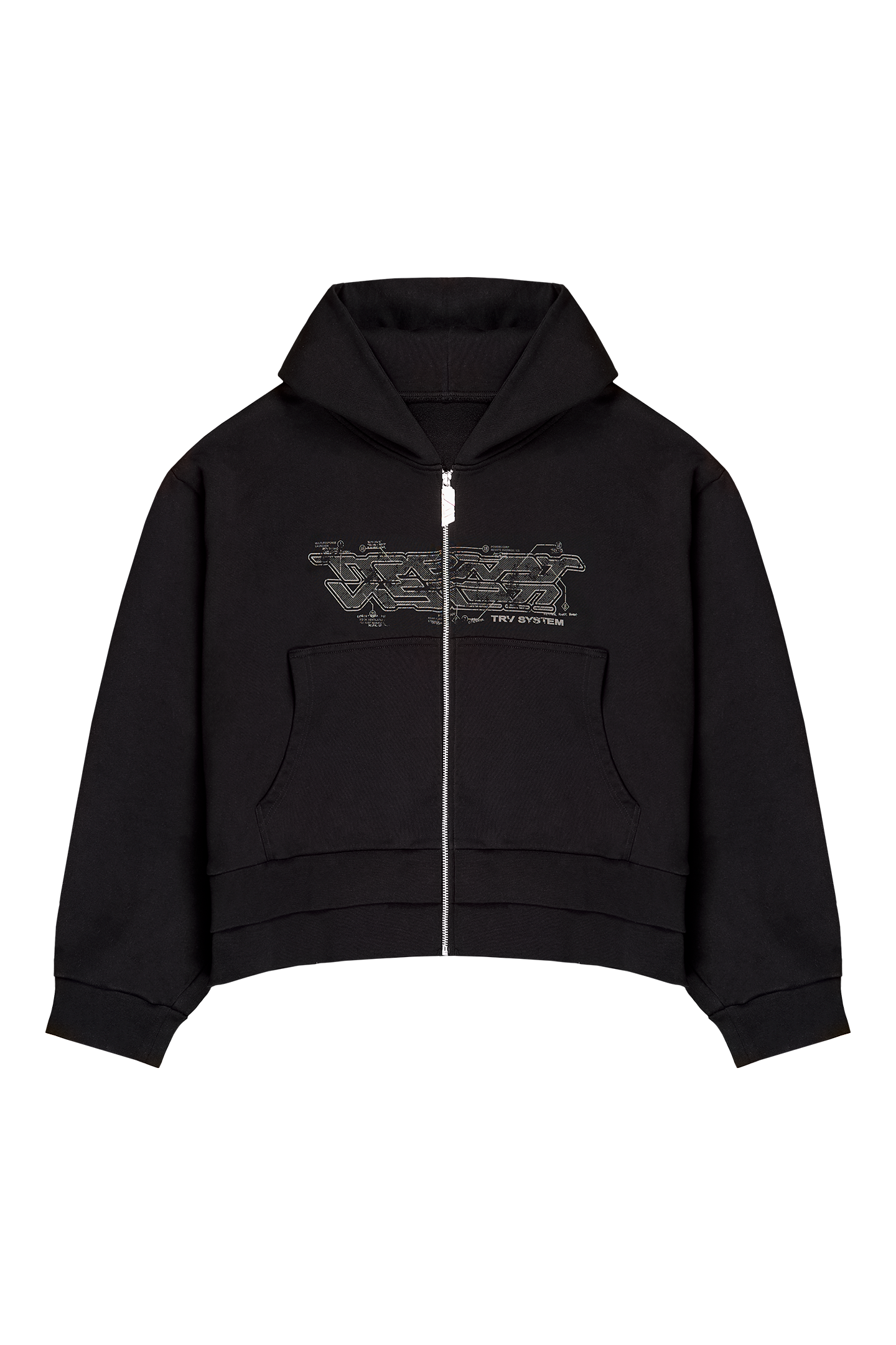 Black Mecha Zip-Hoodie – Trendt Vision Black Mecha Zip-Hoodie – Trendt Vision