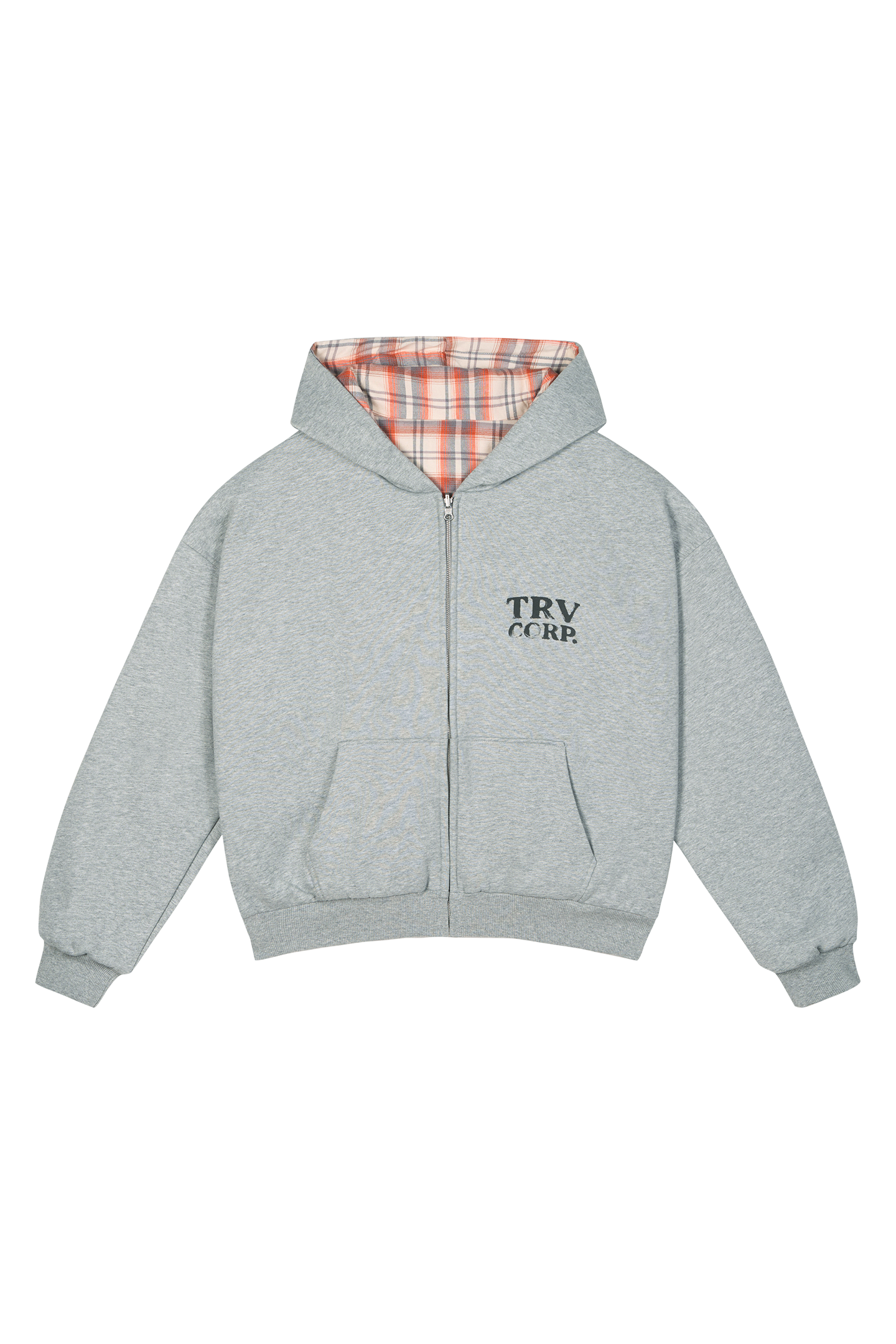 Reversible Flannel Zip-Hoodie Orange – Trendt Vision