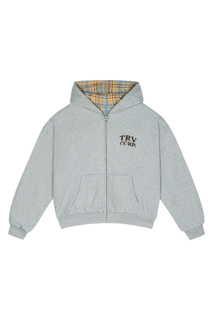 Reversible Flannel Zip-Hoodie Yellow