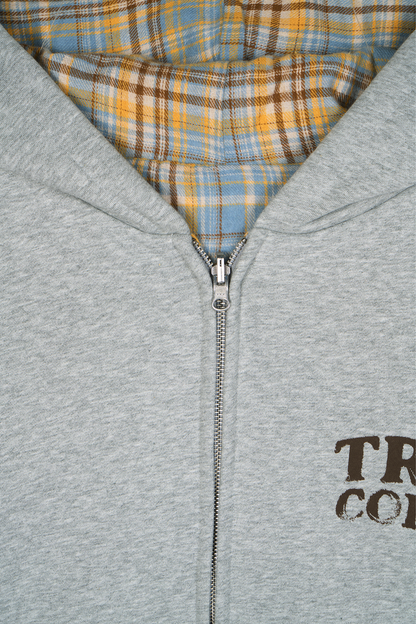 Reversible Flannel Zip-Hoodie Yellow
