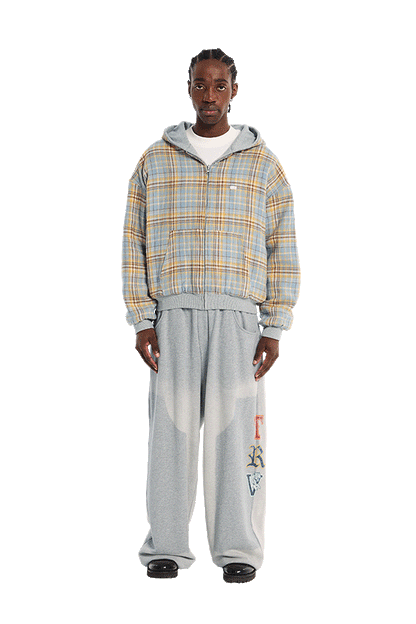 Reversible Flannel Zip-Hoodie Yellow