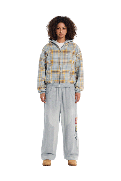 Reversible Flannel Zip-Hoodie Yellow
