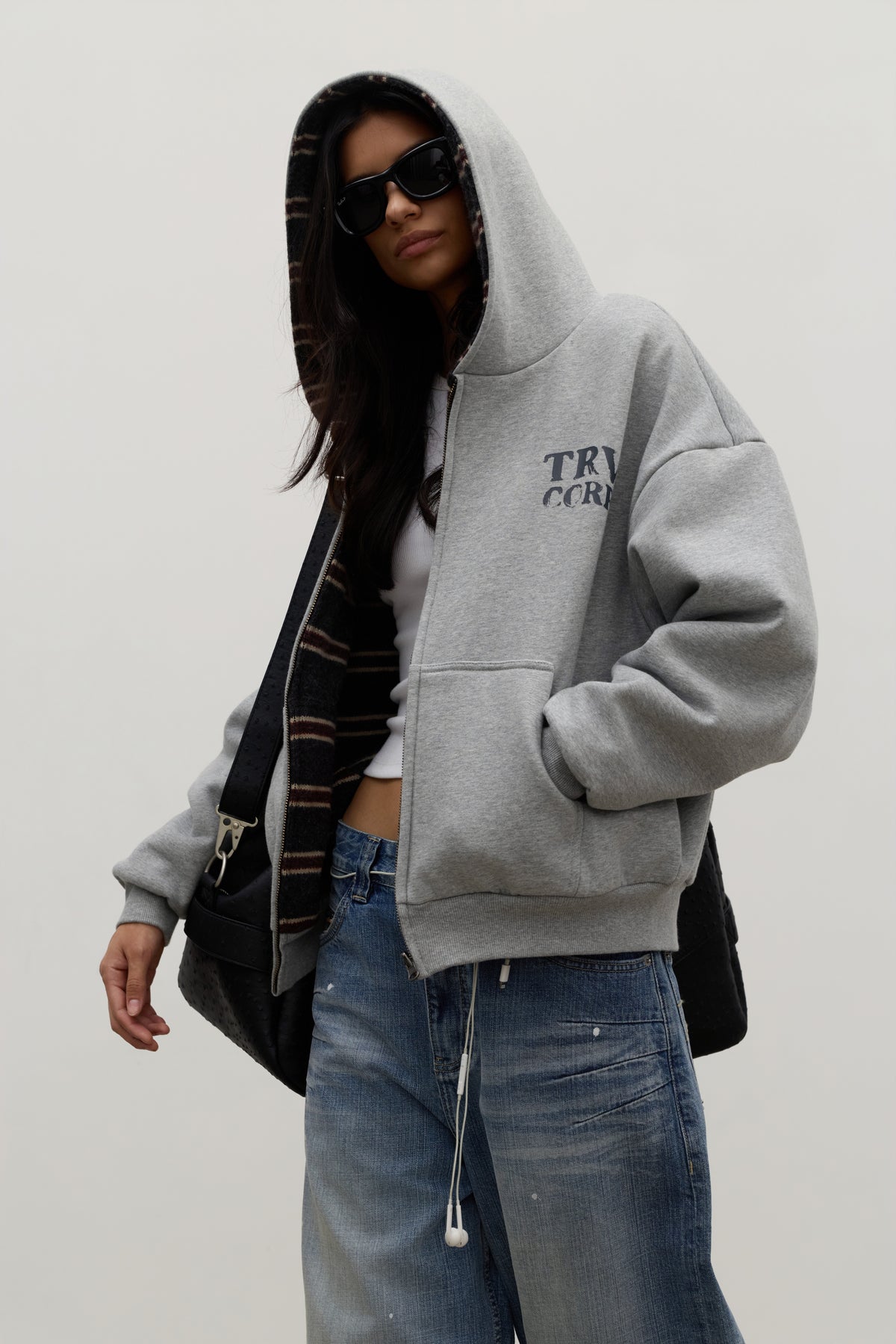 Reversible Striped Zip-Hoodie