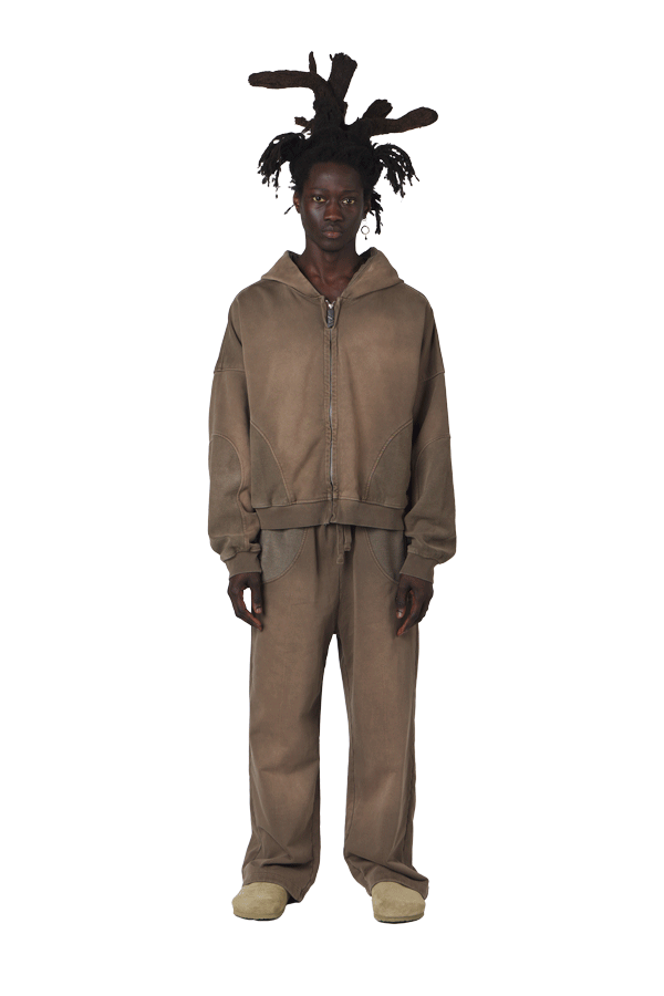 Mud Brown Zip Hoodie