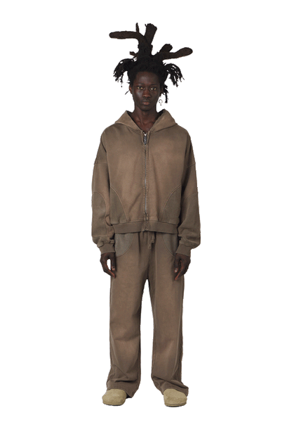 Mud Brown Zip Hoodie