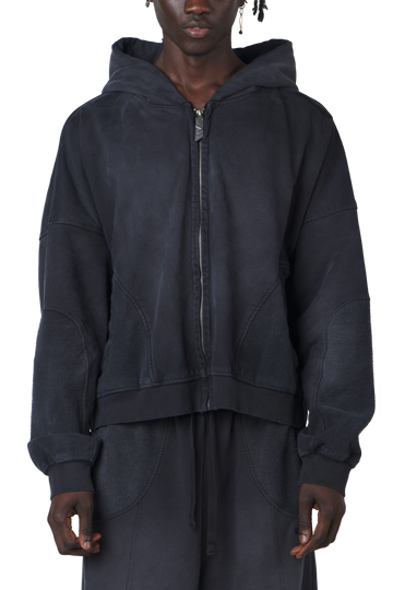 Ash Black Zip Hoodie