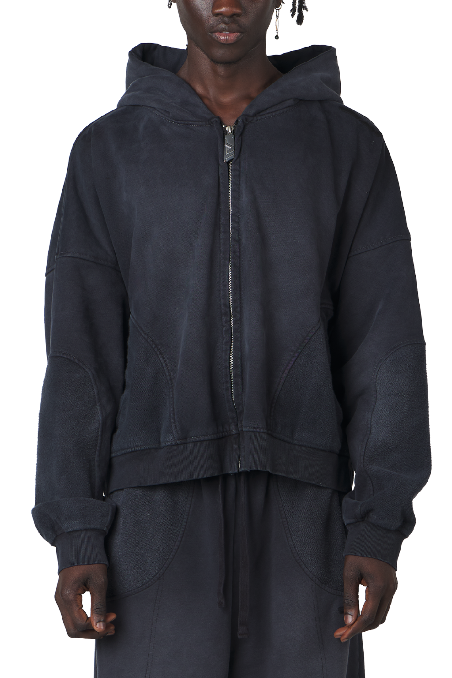 Ash Black Zip Hoodie