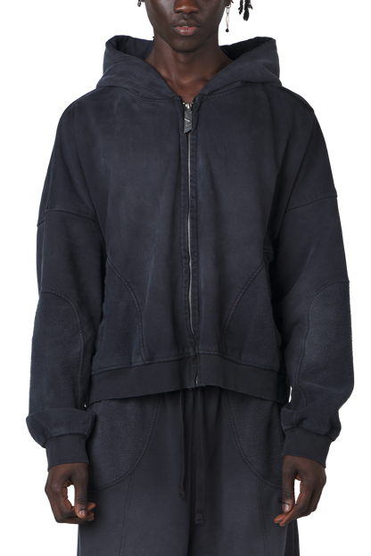 Ash Black Zip Hoodie