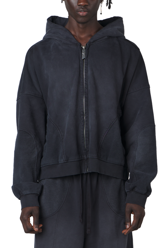 Ash Black Zip Hoodie