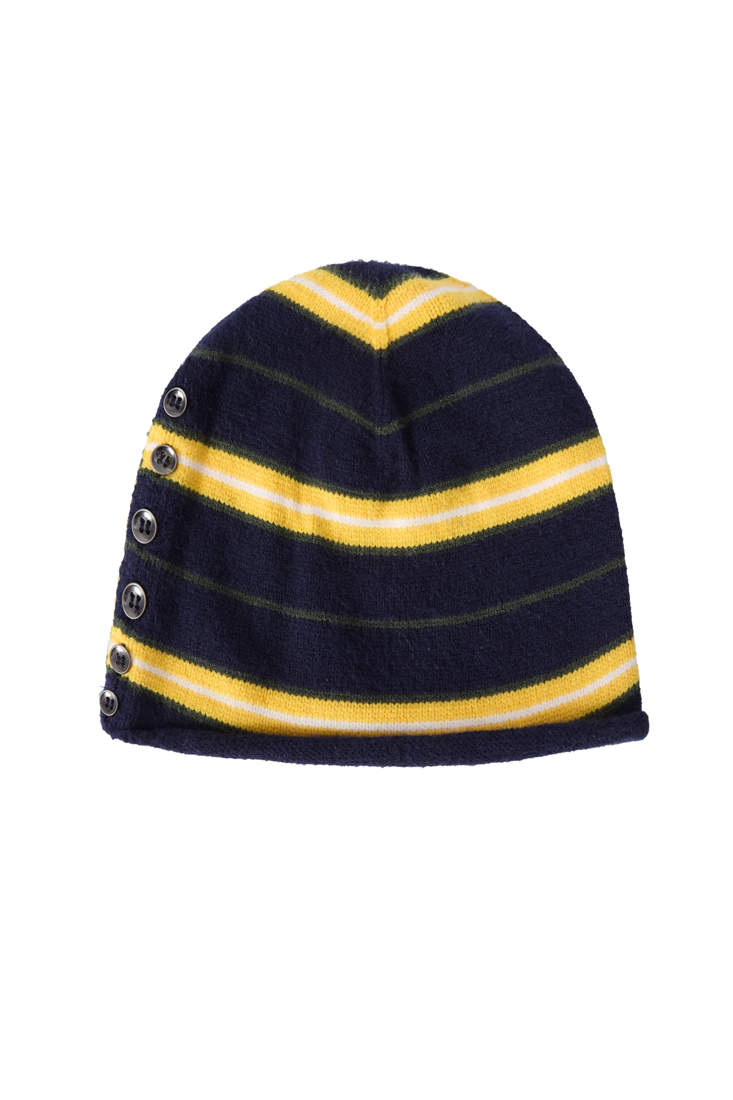 Striped Button Up Beanie