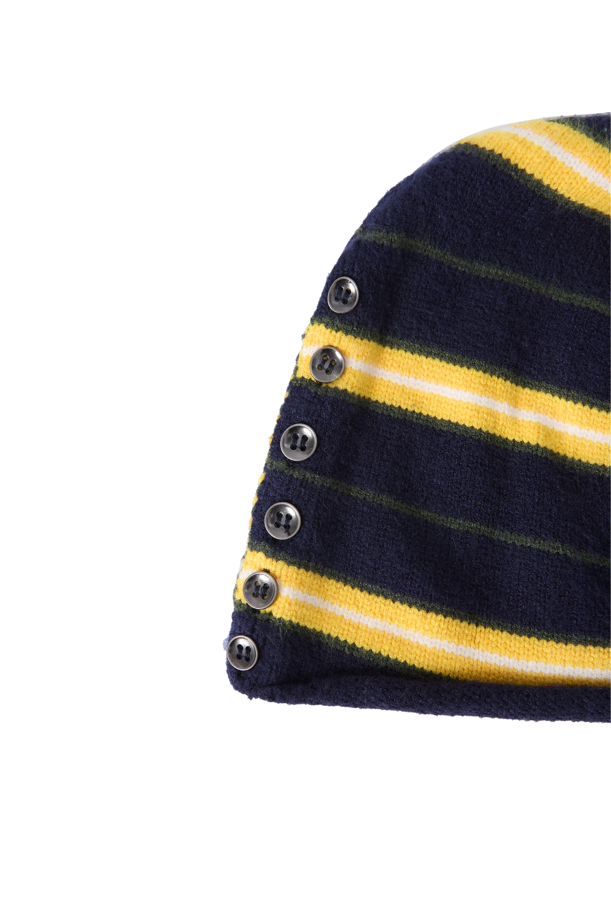 Striped Button Up Beanie