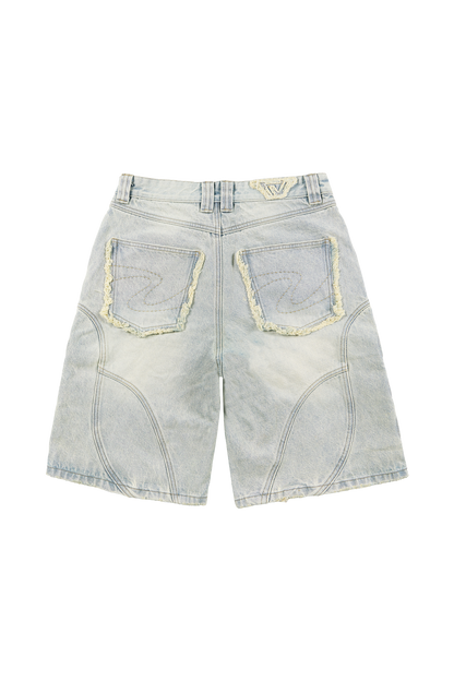 Blue Heavy Washed "Sen" Jorts
