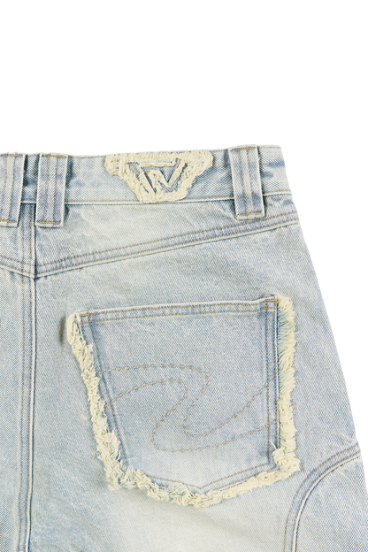 Blue Heavy Washed "Sen" Jorts