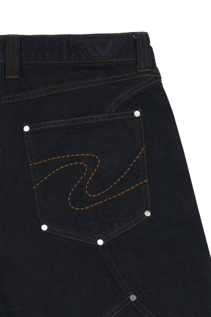 Blue Raw Jorts