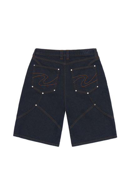 Blue Raw Jorts
