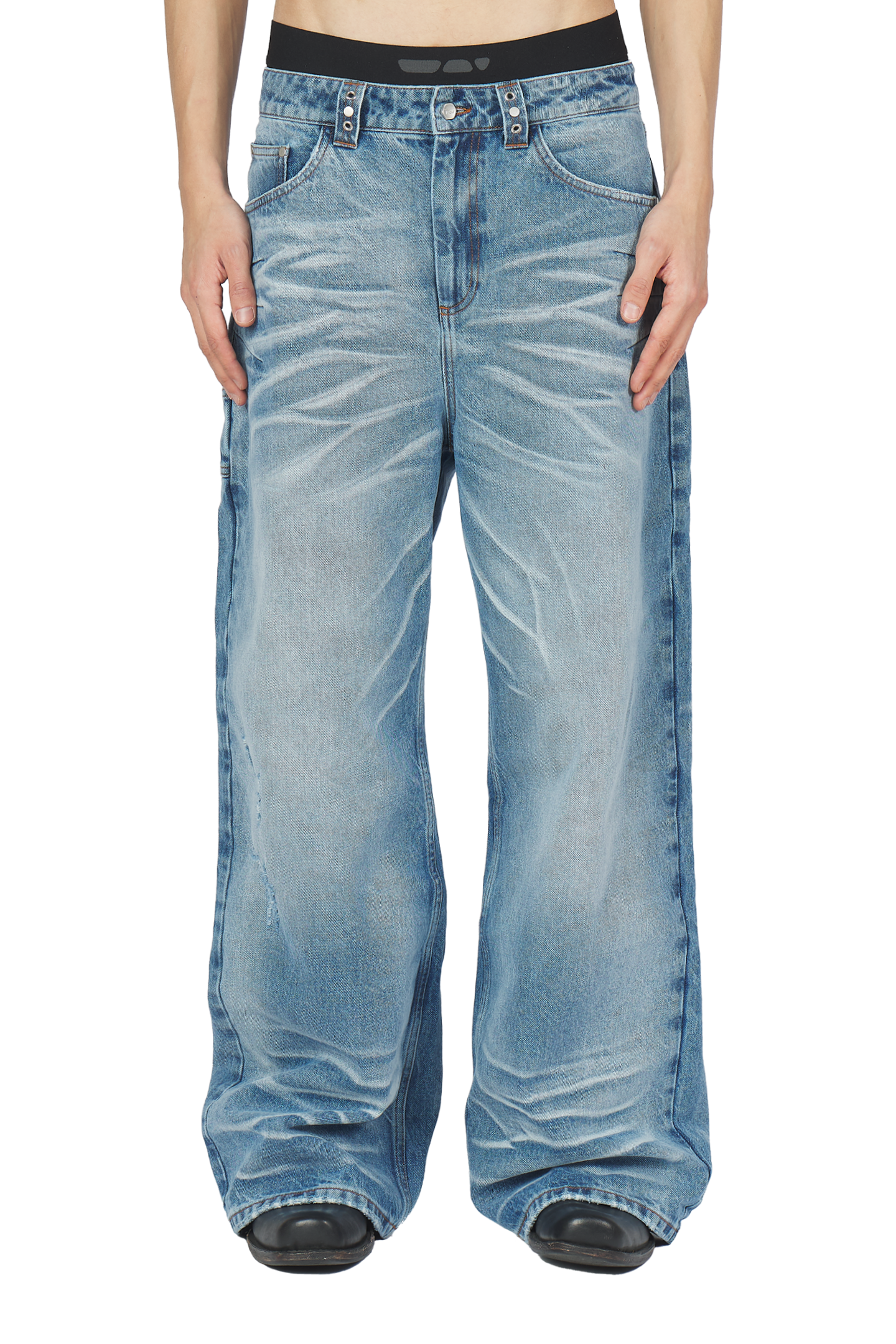 Blue Whisker Denim Jeans