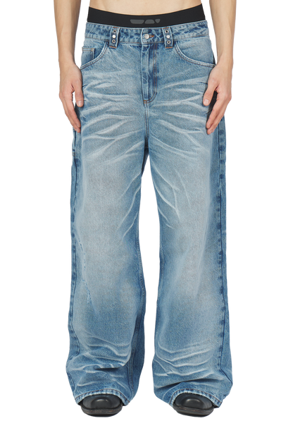 Blue Whisker Denim Jeans