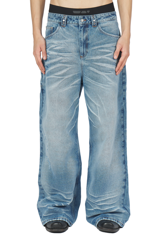 Blue Whisker Denim Jeans