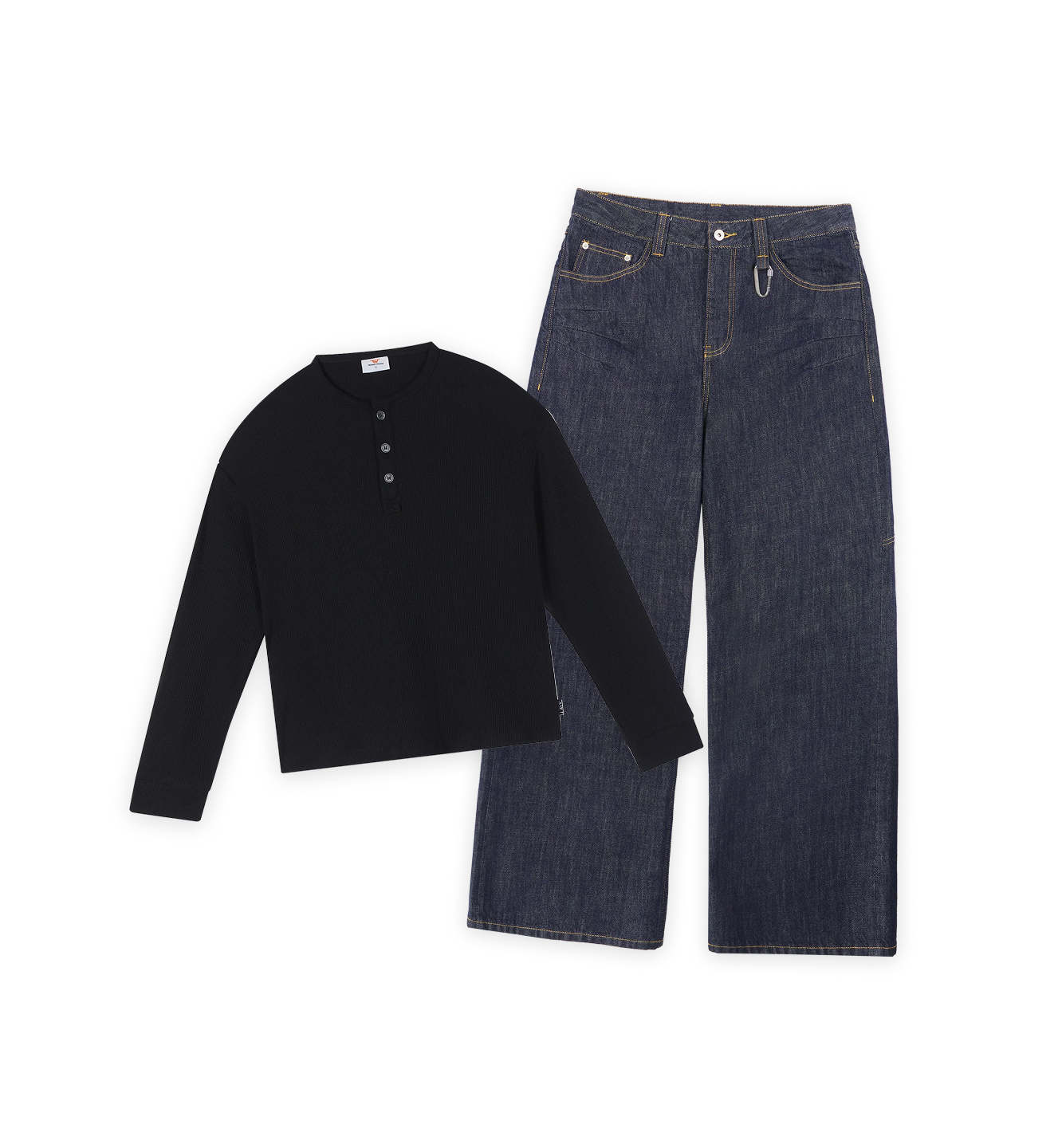 Henley Black x Raw Denim Blue Bundle