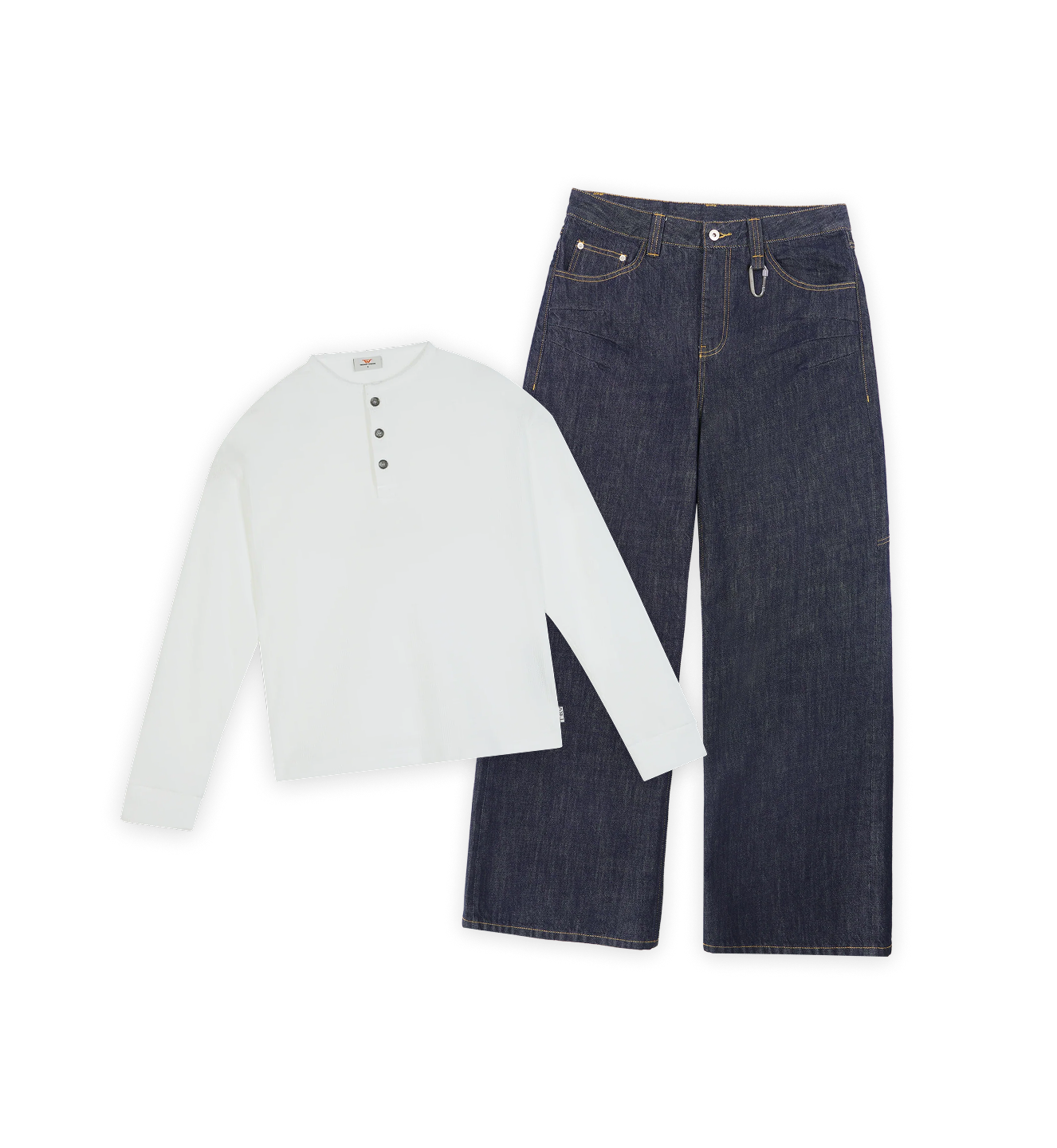 Henley White x Raw Denim Blue Bundle