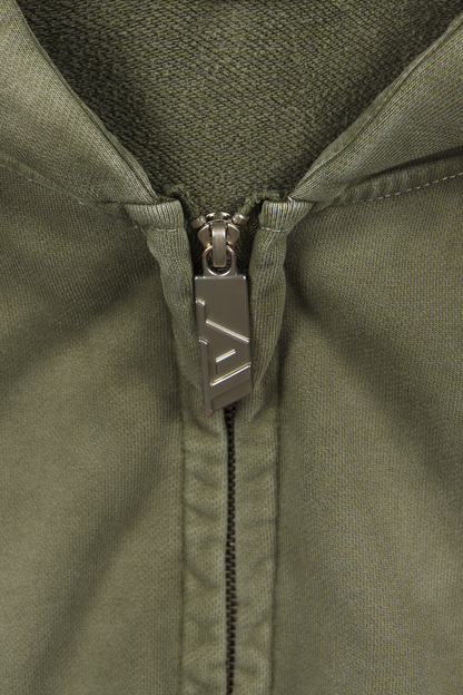 Burnt Olive Zip Hoodie